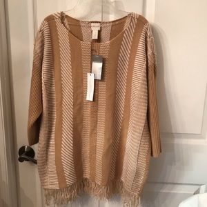 Chicos Fringe Sweater - Size 1 (M/8)